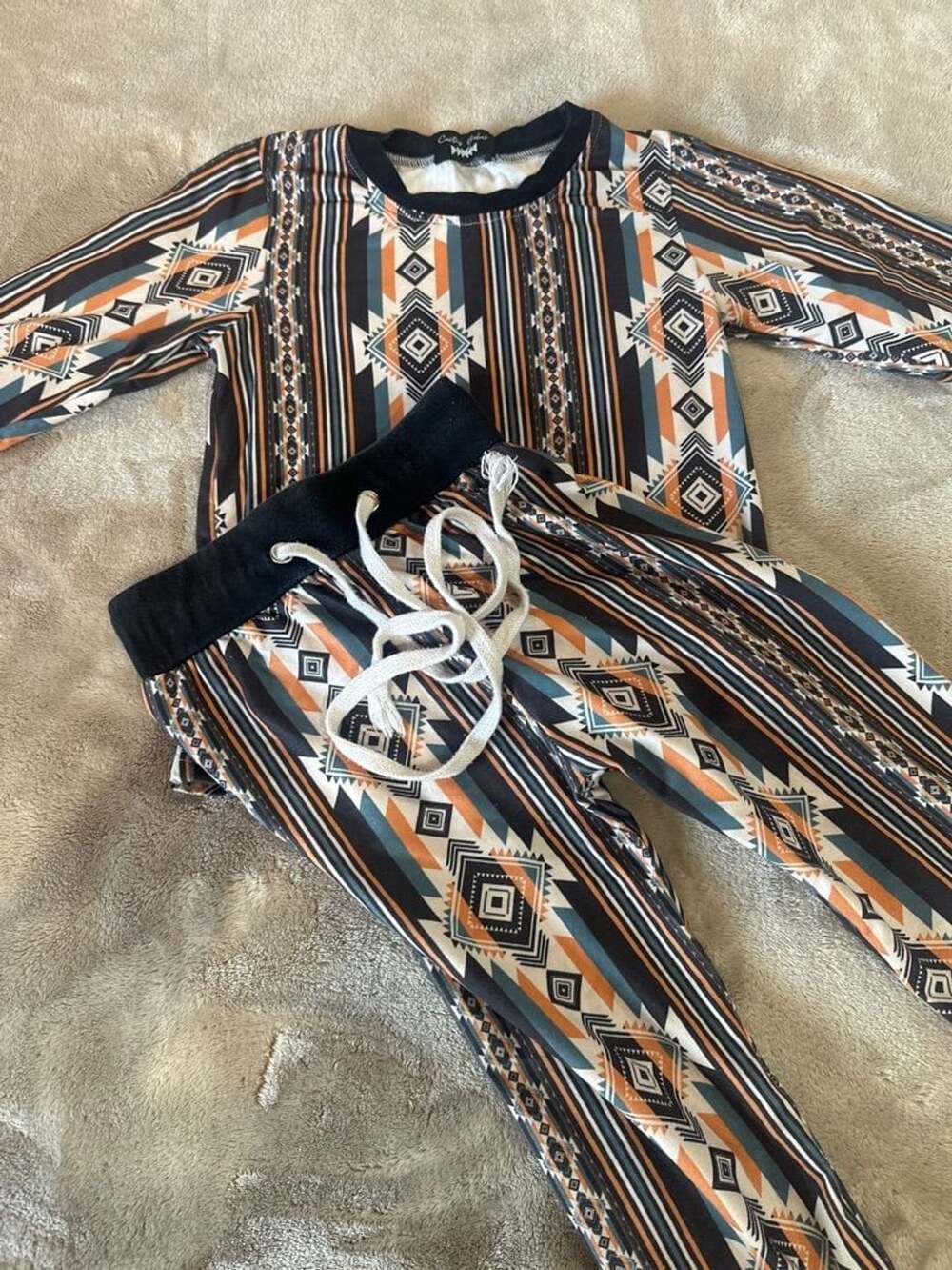 Little Boys Size 4T Cactus Babe Southwest Geometric Long Sleeve Outfit Set